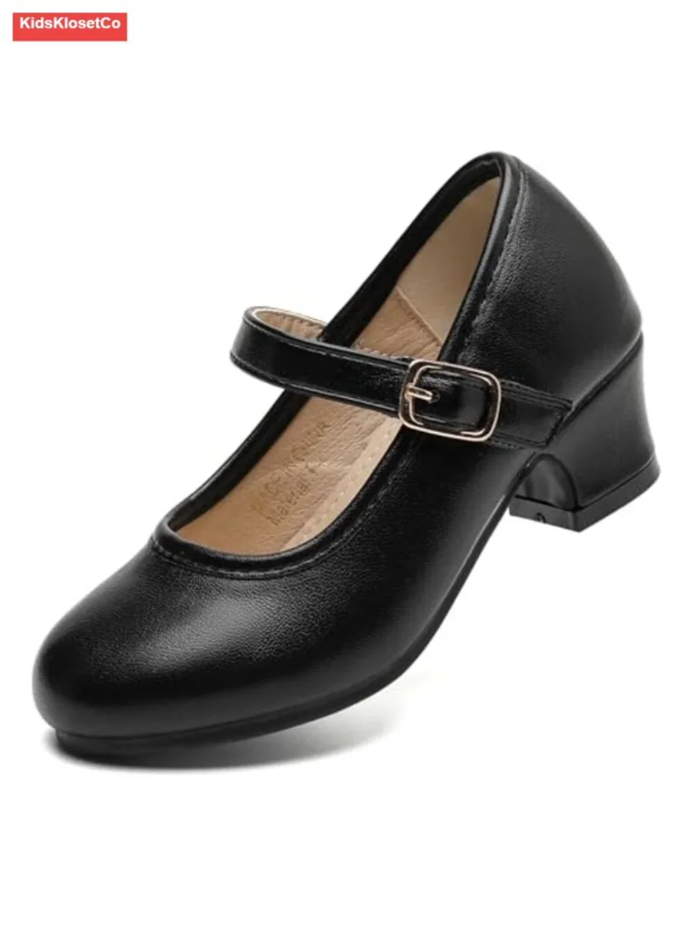 Girls Patent Leather Mary Jane Flats with Bow, Low Heel Dress Shoes